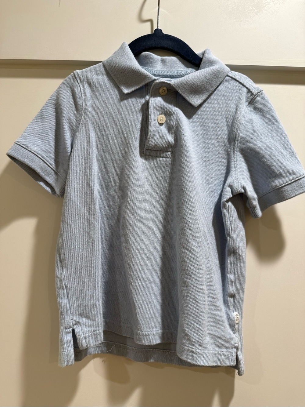 Organic cotton light blue polo size can